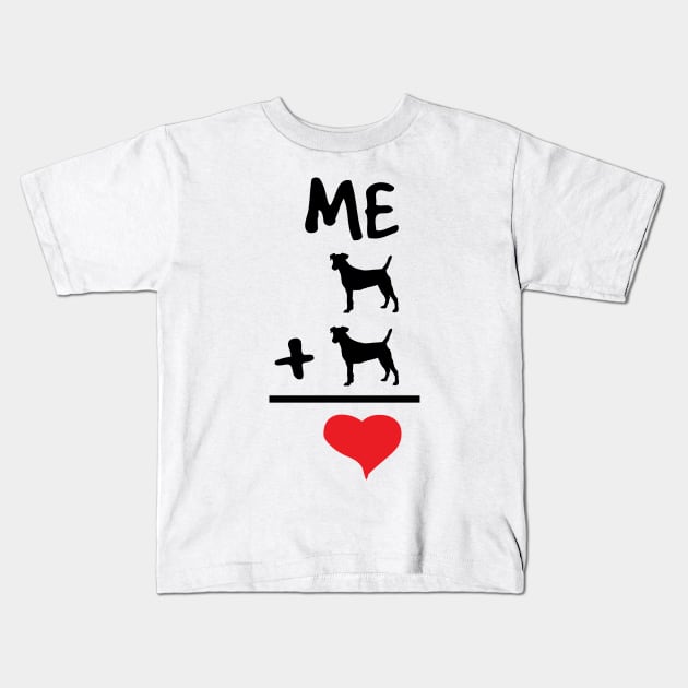 Me Plus Two Dogs Equals Love... Kids T-Shirt by veerkun